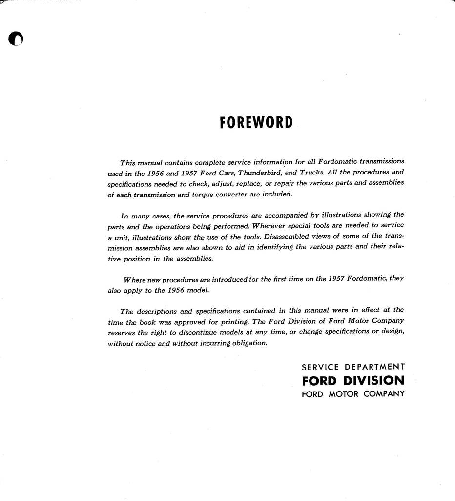 1956-57 Fordomatic Shop Manual | Ford Truck Fanatics