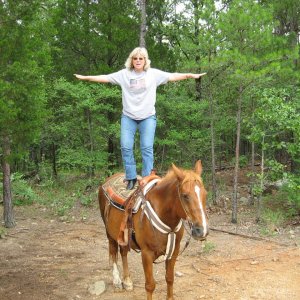 Tammy saddle surfing