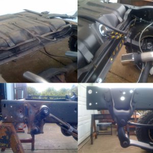 Before and after shackle flip and fuel tank