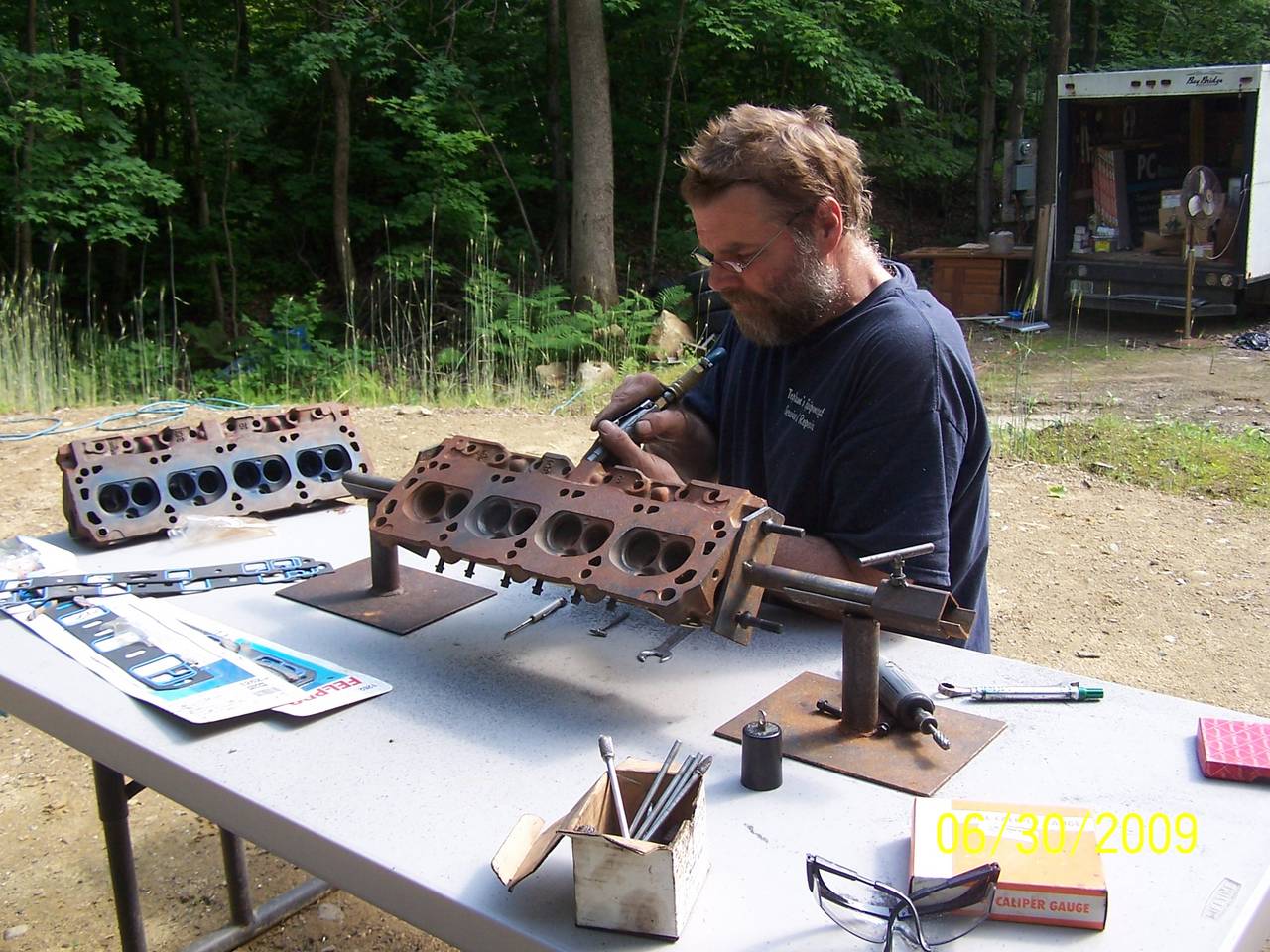1970 D0OE 351W heads being ported