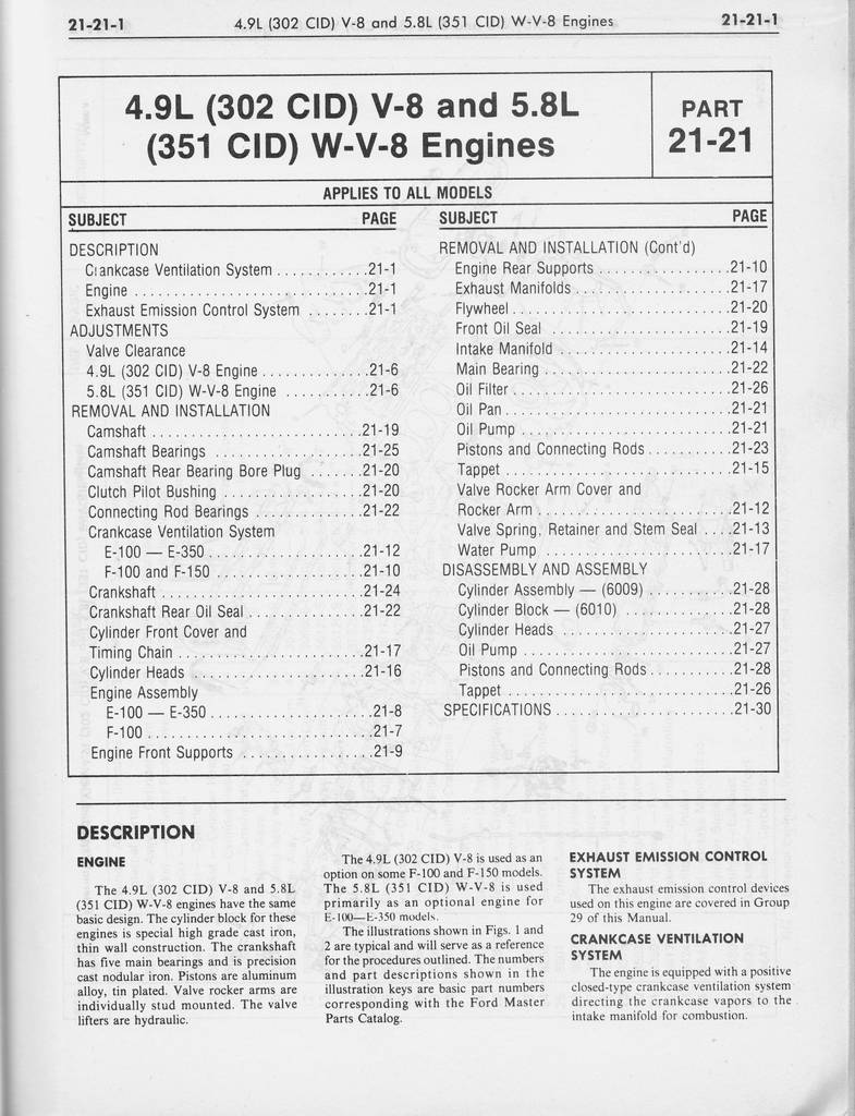 302, 351W engine