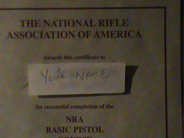 CCW Certificate/Permit