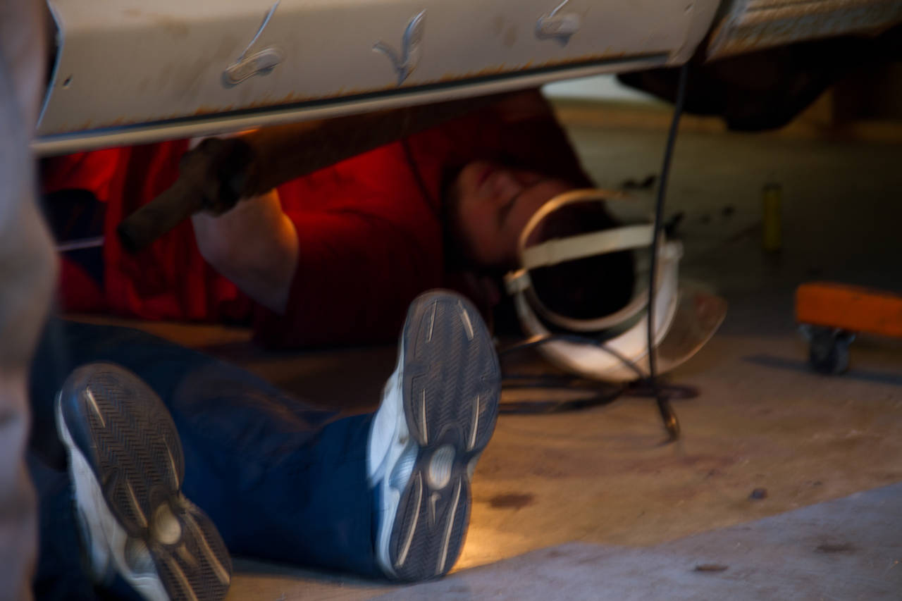 cutting away the exhaust