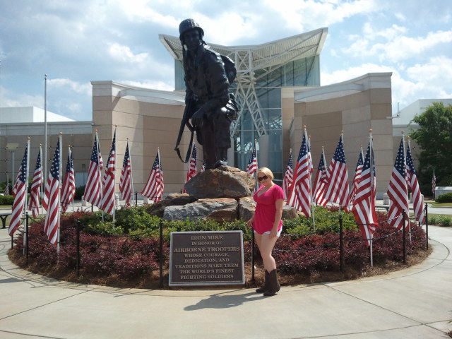 Girlfriend standing in front of &quot;Iron Mike&quot;