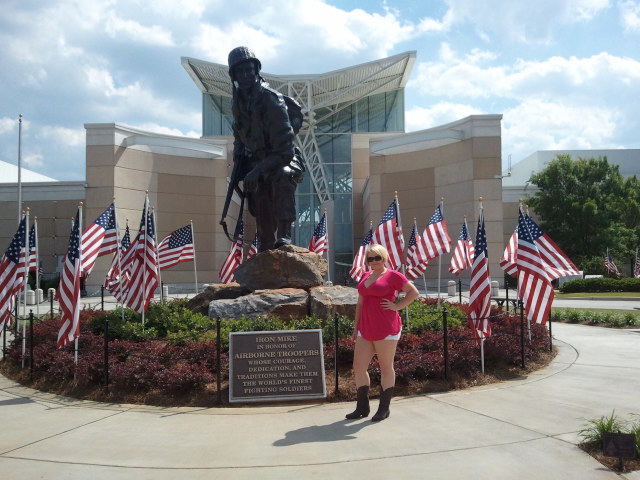 Girlfriend standing in front of &quot;Iron Mike&quot;