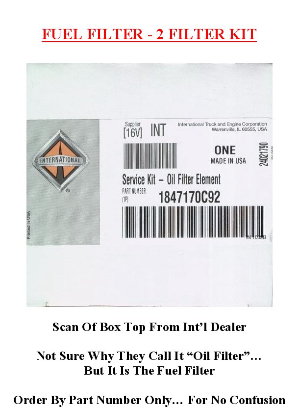 Int'l Box Top with part number