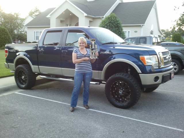 Ole' Blue and my girlfriend with the trophy.