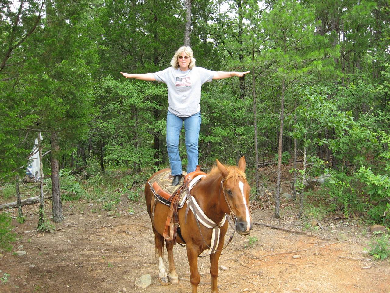 Tammy saddle surfing